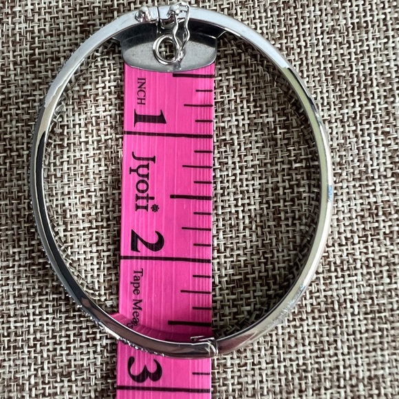 Swarovski Pave Bangle Bracelet Silver and Dark Gray - Picture 6 of 7